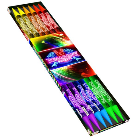 A pack of 12 Tomahawk Rockets from Klasek Pyrotechnics