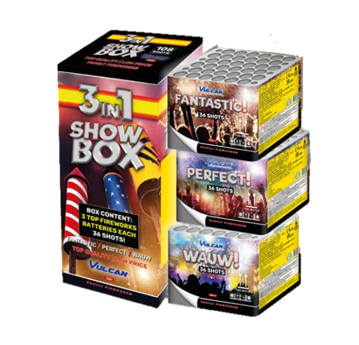 Vulcan Pyrotechnics 3 in 1 Show Box – JordansFireworks