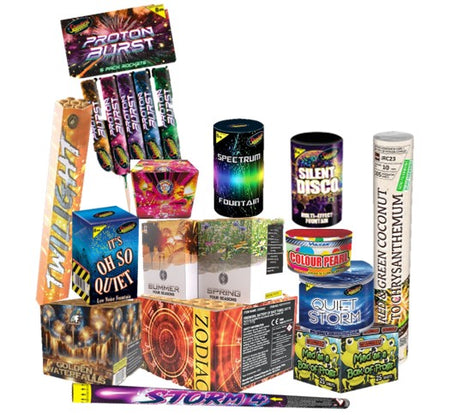 Low Noise Firework Pack with Rockets
