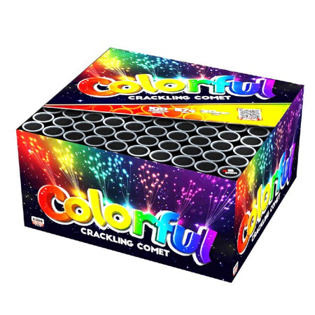 A box of 100 colourful & crackling comets from Klasek Pyrotechnics