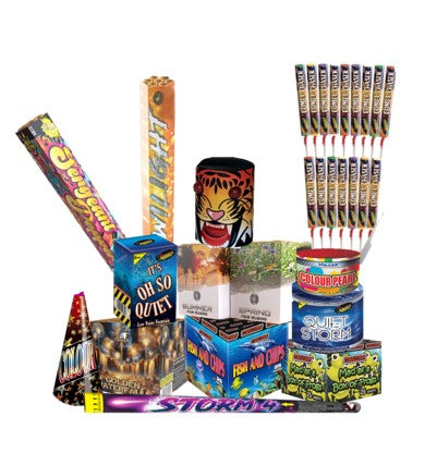 Low Noise Firework Pack with Rockets